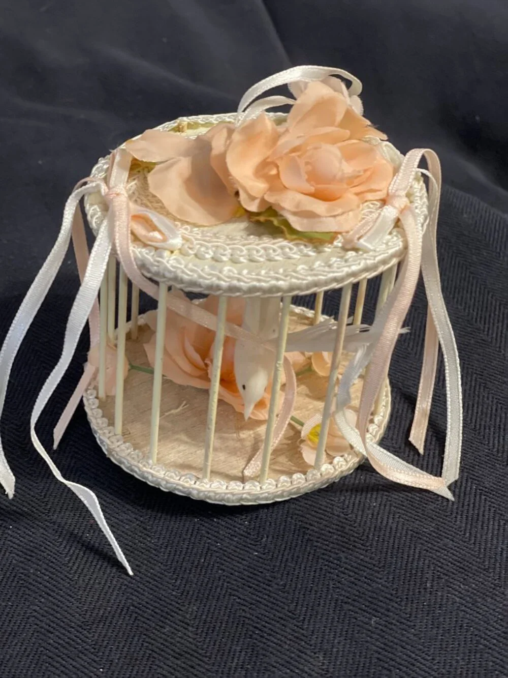Vintage Handmade Crochet Pale Pink Christmas Ornaments, Set of 9